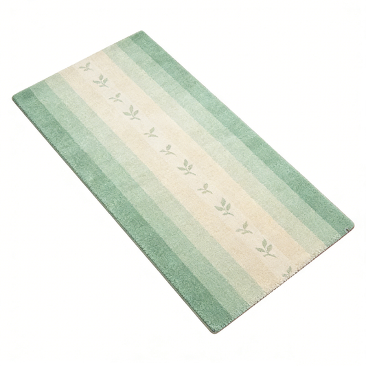 Green Leaf Stripes Rug