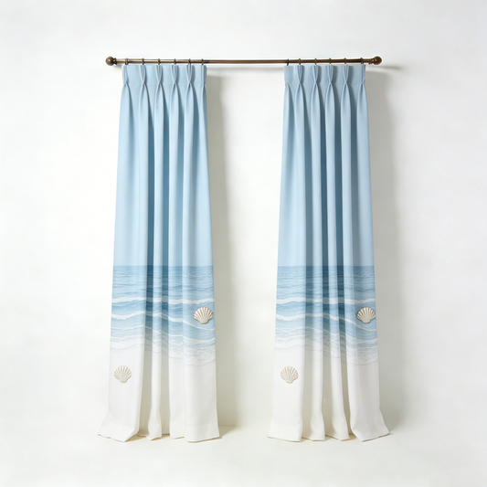 Ocean Wave Shell Curtains