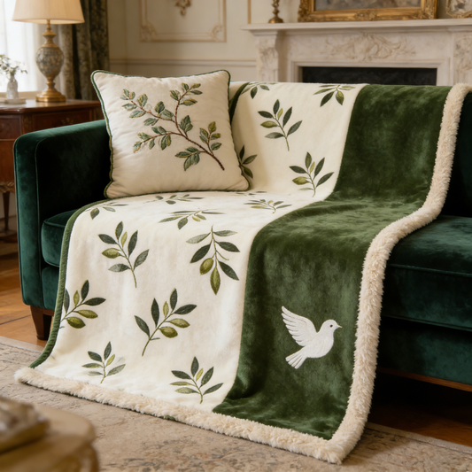 Dove & Olive Branch Sofa Towel