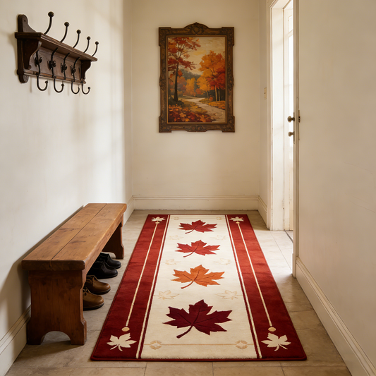 Diagonal Maple Leaf Rug