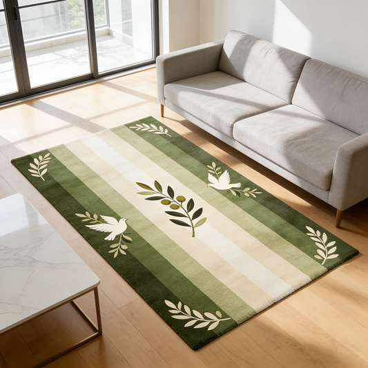 Dove Olive Branch Rug