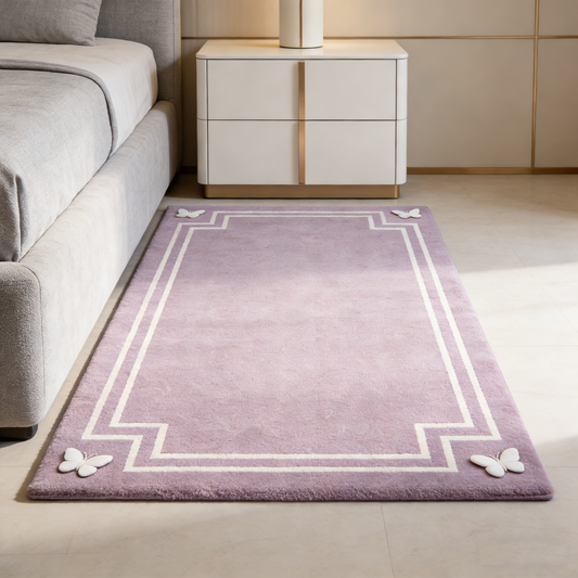 Purple Butterfly Frame Rug