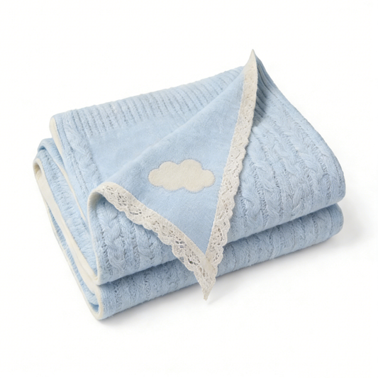 Sky Blue Cloud Lace Towel