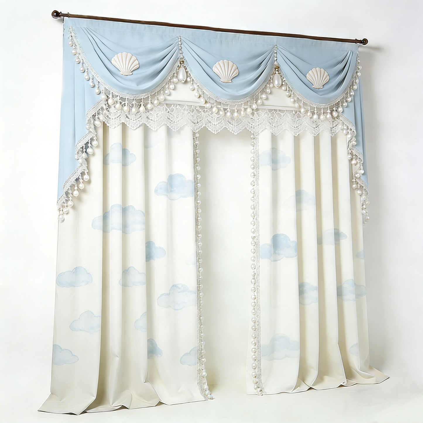 Cloud Seashell Valance Curtains