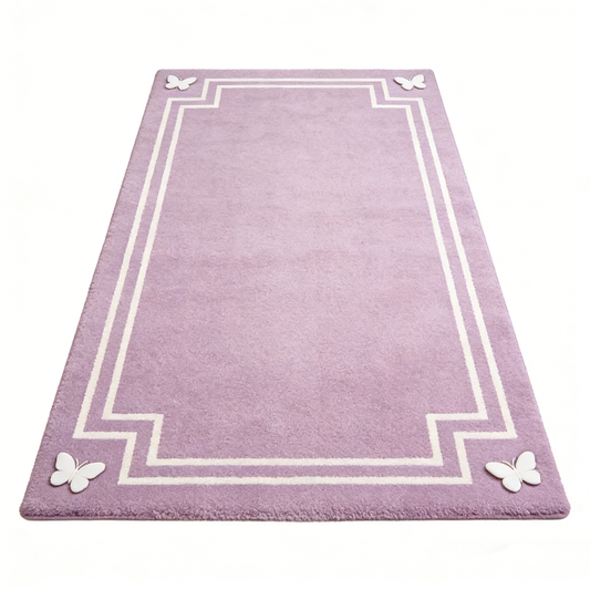 Purple Butterfly Frame Rug